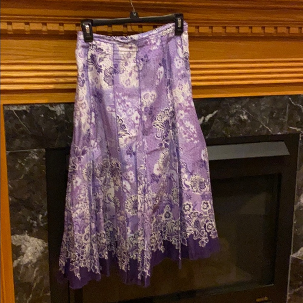 Fully lined purple and white skirt